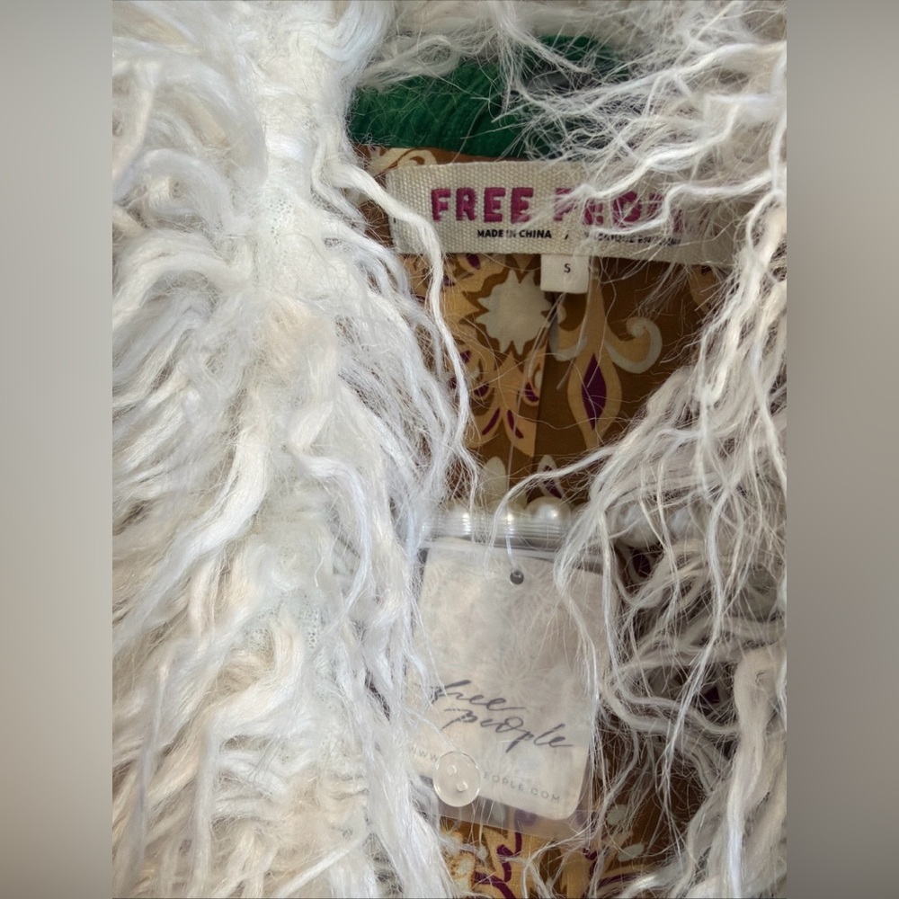 Free People Lady Lane Faux Fur Collar Corduroy Vintage Jacket S - Picture 5 of 7